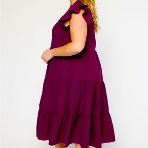 Entro Dress Ruffle Sleeve Baby Doll Midi Boutique